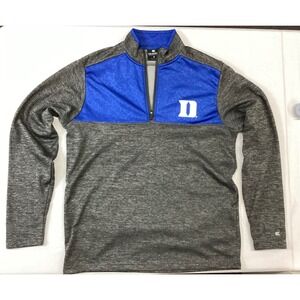 Colosseum Duke Blue Devils Pullover Quarter Zip Athletic Gray Small